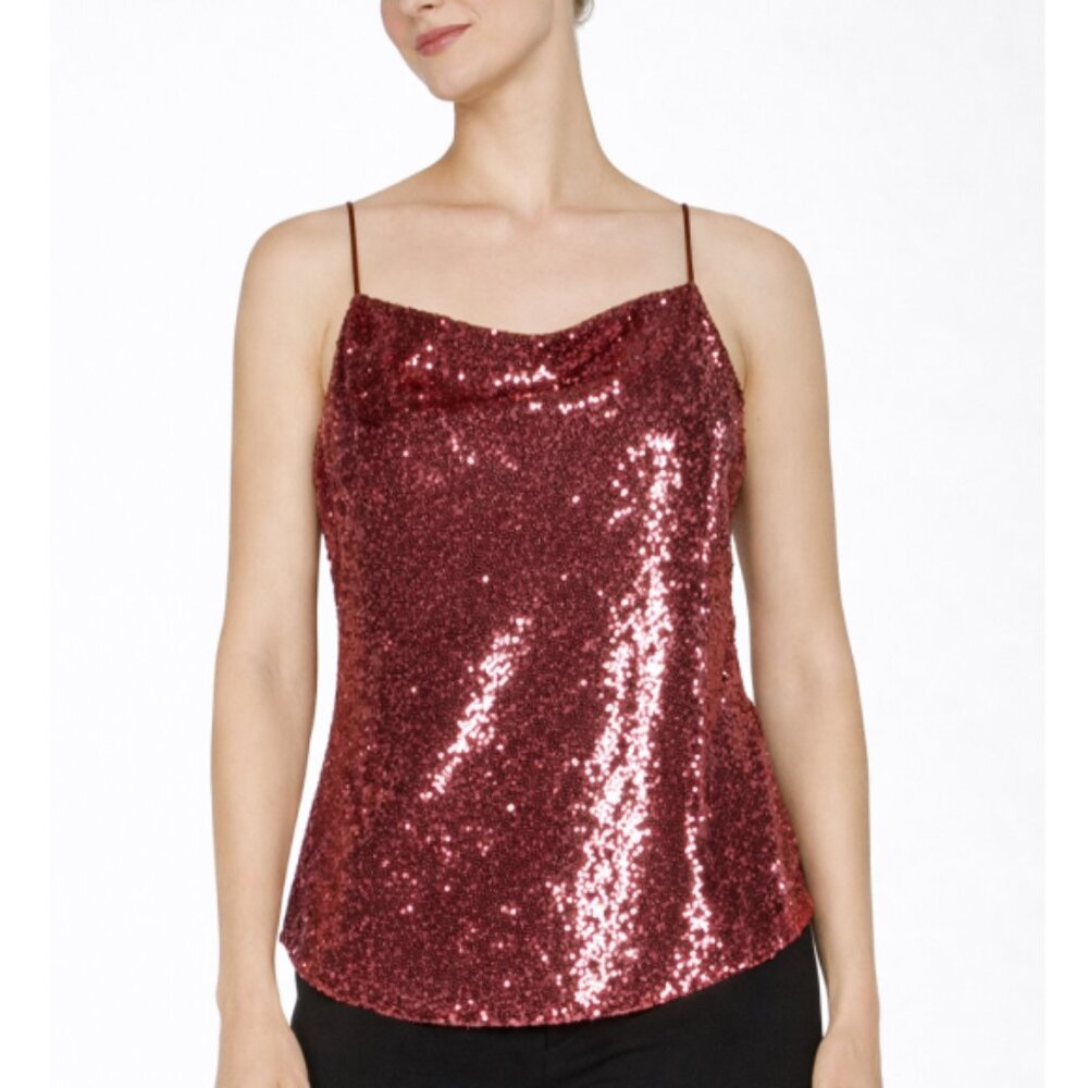 Cinq à Sept 'Marta' Sleeveless Sequin Cami Top, Rosewood